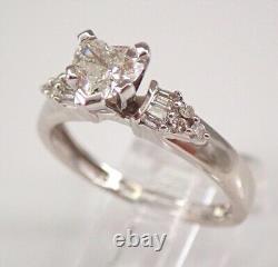 1.80Ct Heart Cut Real Moissanite Engagement Ring 14K White Gold Silver Plated