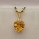 14k Yellow Gold Silver Plated 2.20ct Heart Cut Natural Citrine Solitaire Pendant