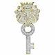 14k Yellow Gold Silver Plated 2.20ct Real Moissanite Lions Head & Key Pendant