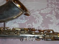 1906 Conn New Invention Tenor Saxophone, Recent Pads Complete, Silver, Plays Great