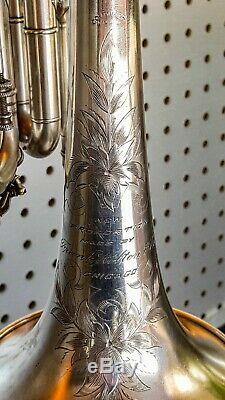 1910 Holton New Proportion Couturier Model Cornet in Silver Large Bore