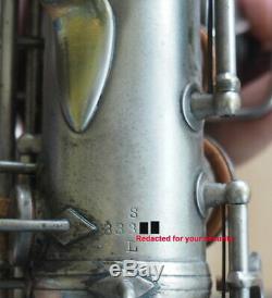 1915 C. G. Conn Curved Soprano Sax, silver, Low Pitch