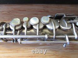 1920 BUESCHER C SOPRANO serial#76375 in silver-plate with case. LOW PITCH