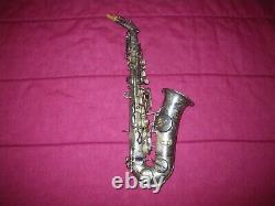 1922 THE BUESCHER TRUE TONE CURVED Bb SOPRANO SAXOPHONE PLAYS ON OLD PADS