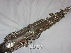 1923 Conn Alto Saxophone, Rolled Toneholes, Original Silver Plate, Plays Great