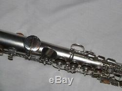 1925 Conn Late Pre-Chu Silver Soprano Saxophone, Recent Pads, Amazing Condition