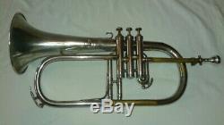 1925 Couesnon Monopole Flugelhorn Bugle With #8 Mouthpiece And Case Vintage Old
