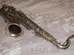 1927 Conn New Wonder Chu Tenor Sax/Saxophone, Silver, Rolled, Plays Great