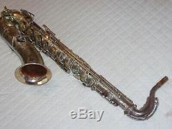 1929 Buescher True Tone Tenor Saxophone, Silver, Snap Pads, Plays Great
