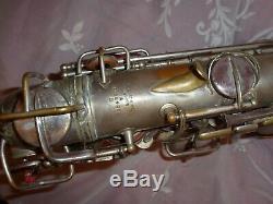 1930 Conn New Wonder II Chu Alto Sax/Saxophone, Worn Silver, Plays Great