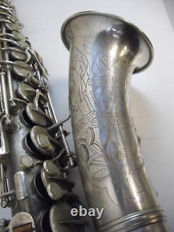 1936 C. G. Conn 26m Connqueror Pro Silver Alto Saxophone For Restoration Rare