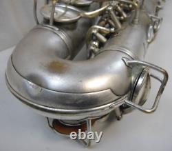 1936 C. G. Conn 26m Connqueror Pro Silver Alto Saxophone For Restoration Rare