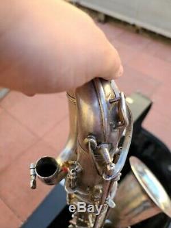 1953 Conn 12m Naked Lady Silver Plated Baritone Saxophone