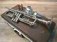 1960's Vintage Silver Olds Fullerton Studio Professional Trumpet With Case