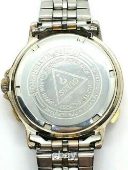 1997 Guess Waterpro Quartz Calendar Gold Plated Stainless Steel Men's Watch