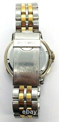 1997 Guess Waterpro Quartz Calendar Gold Plated Stainless Steel Men's Watch
