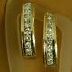 1ct Round Cut Real Moissanite Haggis Hoop Earrings 14k Yellow Gold Plated Silver