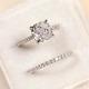 2.60ct Cushion Real Moissanite Bridal Wedding Ring 14k White Gold Silver Plated