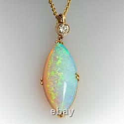 2CT Marquise Cut Natural Fire Opal wedding Pendent 14k Yellow Gold Plated Silver