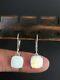 2ct Cushion Natural Fire Opal Drop/dangle Earrings 14k White Gold Silver Plated
