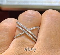 2Ct Round Cut Genuine Moissanite Wedding Band Ring 14K White Gold Silver Plated