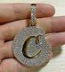 2ct Round Cut Real Moissanite Personalized Pendant 14k Yellow Gold Silver Plated