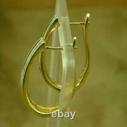2Ct Round Cut VVS1 Moissanite Hoop Women's Earring 14K Yellow Gold Silver Plated