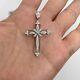 2ct Round Real Moissanite Cross Religious Pendant 14k White Gold Plated Silver