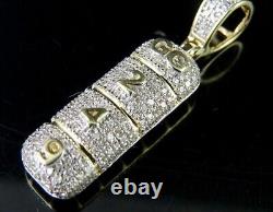 2Ct Round Real Moissanite Drug Pill Tablet Pendant 14K Yellow Gold Silver Plated