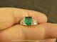 3ct Emerald Natural Green Emerald Engagement Ring 14k Yellow Gold Silver Plated