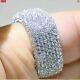 3ct Round Real Moissanite Cluster Men's Band Ring 14k White Gold Silver Plated