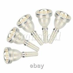 5PCS Professional Silver Plated Large Tuba Horn Mouthpiece Musical Instrument