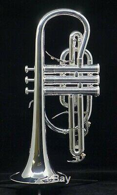 ACB Doubler's Dual Trigger Large Bore Shepherd's Crook Cornet in Silver Plate
