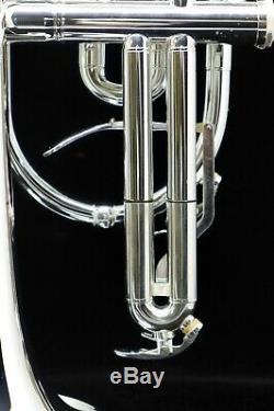 ACB Doubler's Dual Trigger Large Bore Shepherd's Crook Cornet in Silver Plate