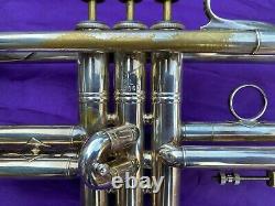 Bach Mt. Vernon Bb Stradivarius Trumpet, vintage, 1950s, silver plated