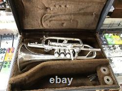 Bach Stradivarius Model 184S Silver Cornet with Mouthpieces and Hardshell Case