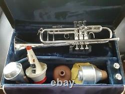 Bach Stradivarius Model 43 Silver Bb Trumpet With Extras. Just Serviced