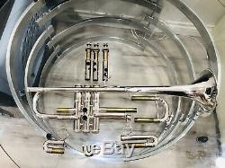 Bach Stradivarius Professional C Trumpet Silver Model 229 With Protector Case Used