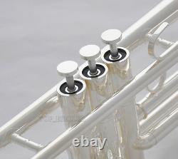 Brand new Professional Silver Trumpet New Design horn Monel valve with Case