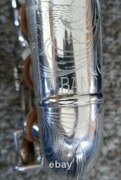 Buescher 400 Top Hat and Cane Alto Saxophone Silver Plated with Nortons/Snaps