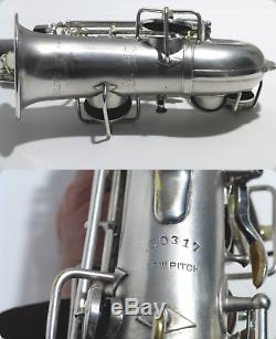Buescher CURVED SOPRANO Saxophone, Silver Plated, Vintage, Low Pitch, Play READY