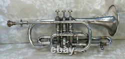 C G Conn Silver Cornet 1902 The Wunder Model with Case, Mouthpiece and Baffle