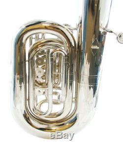 CC Tuba-Large Bell 5 Valve Rotary C Tuba Silver Plated Advanced student or Pro