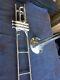 Conn Valve Trombone Silver Plate Engraved Bell Gold Wash Bell