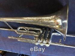 CONN VALVE TROMBONE SIlVER PLATE ENGRAVED BELL GOLD WASH BELL