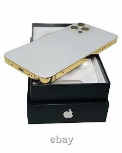 CUSTOM 24K Gold Plated Apple iPhone 12 Pro 128 GB Silver Unlocked CDMA GSM