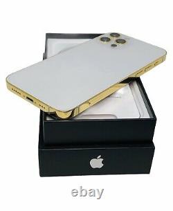 CUSTOM 24K Gold Plated Apple iPhone 13 Pro MAX 1 TB Silver Unlocked