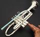 Concert Streamline Silver Plated Trumpet C Key Horn Monel Piston Include Case