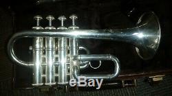Crazy-rare Bach Stradivarius 4-valve 196 Bb/A piccolo trumpet in silver