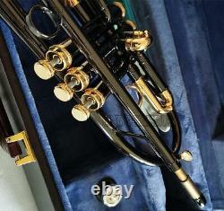 Customized Black nickel 24K Gold plating Trumpet Professional Bb horn NEW